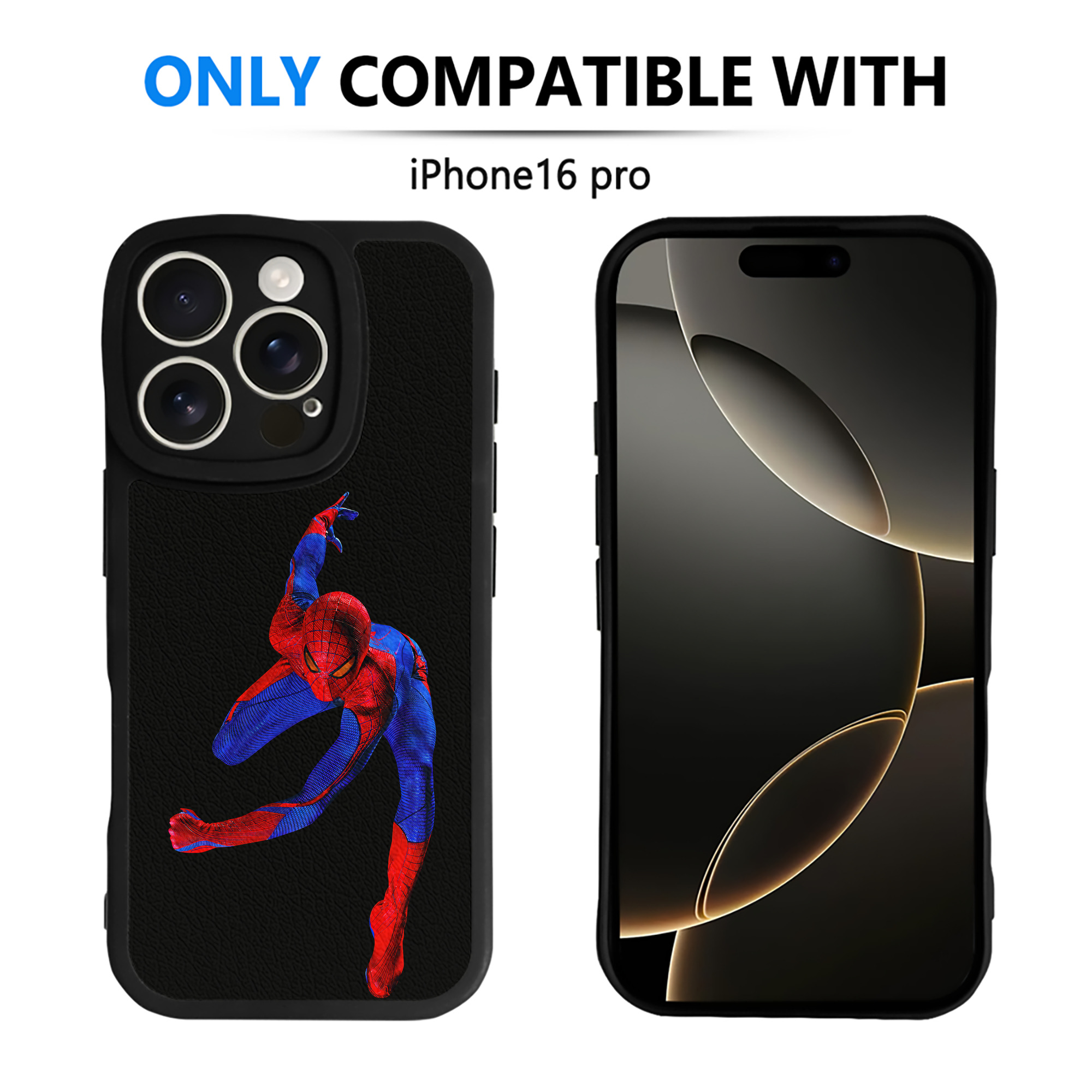 Spider Man スパイダーマン 【iPhone 16シリーズ対応】シリコンスマホケース（レザー調） 材質：シリコン